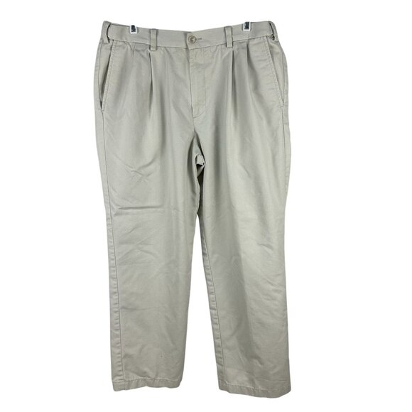 Dockers Mens Khaki Pleated Front Chino Pants W34 L29 - Picture 1 of 5
